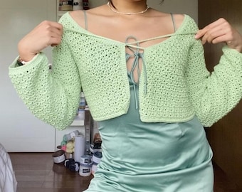 Dahlia Lacy Crochet Cardigan Pattern - Beginner-Friendly, Made-to-Measure PDF Download