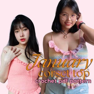 January Corset-Style Crochet Top Pattern - Beginner-Friendly, Made-to-Measure PDF Download