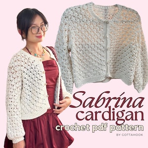 Sabrina Häkelanleitung - PDF für Anfänger - DIY einfaches Cardigan Design für Frauen - Sofort Download