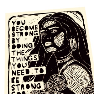 They Tried to Bury Us. Block Style Print, Lino Style Illustration, Art