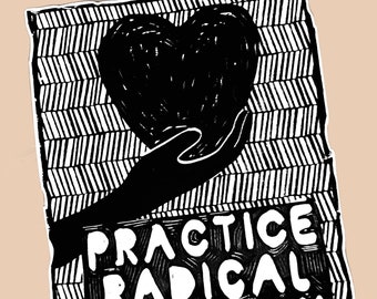 Practice radical empathy 3x2.5 rectangular sticker nalgene waterbottle, waterproof, sweat proof sticker, decal, round sticker, vinyl sticker