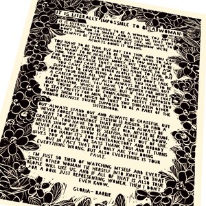 Barbie Speech Gloria’s Monologue Quote Poster Barbie - Etsy