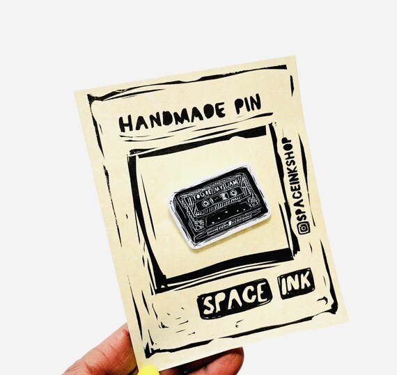 You're my jam, mixed tape pin, record player fashion pin, Self care pin, handmade pin, cassette tape pin, retro, 80's pin