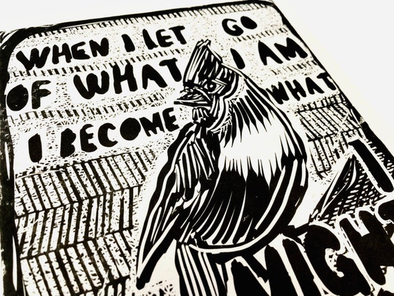 When I let go of what I am, I become what I might be, self care and mental health, BPD, DBT, inspiration, typography, Lao Tzu, gift idea