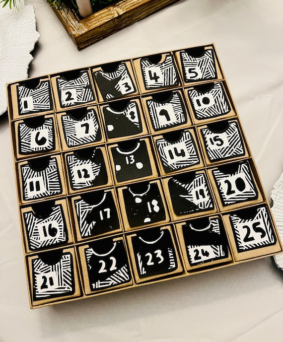 Printable advent calendar boxes, 25 days countdown,  Printable DIGITAL pdf file only, linocut advent gift boxes, digital download, easy DIY