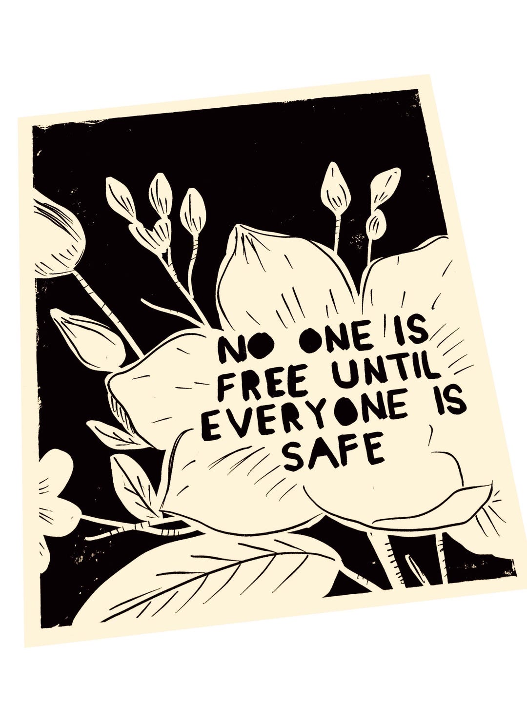 Until Everyone is Safe, Office Art, Therapy, Black and White Simple Art ...