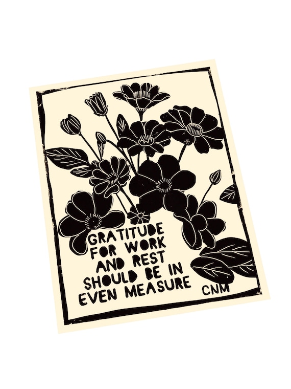 Work and rest, block style print, floral print, floral seasons, winter, fall, spring, rest, self care, gratitude
