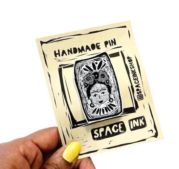 Frida fashion pin, Self care pin, handmade pin, art activism, accessory, gift idea, collectable lapel pin