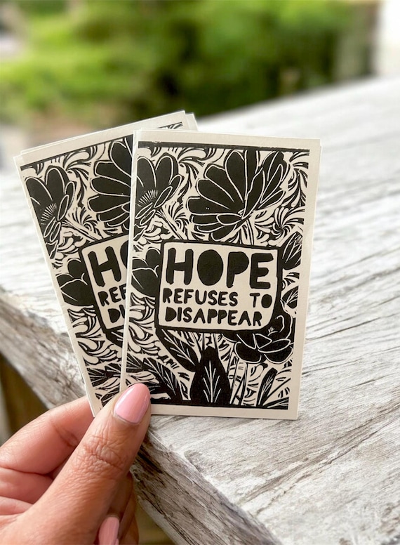 Mini Art Zine, encouragement art inspiration collection, my first mini book, folded art book, 8 pages, linocut style art