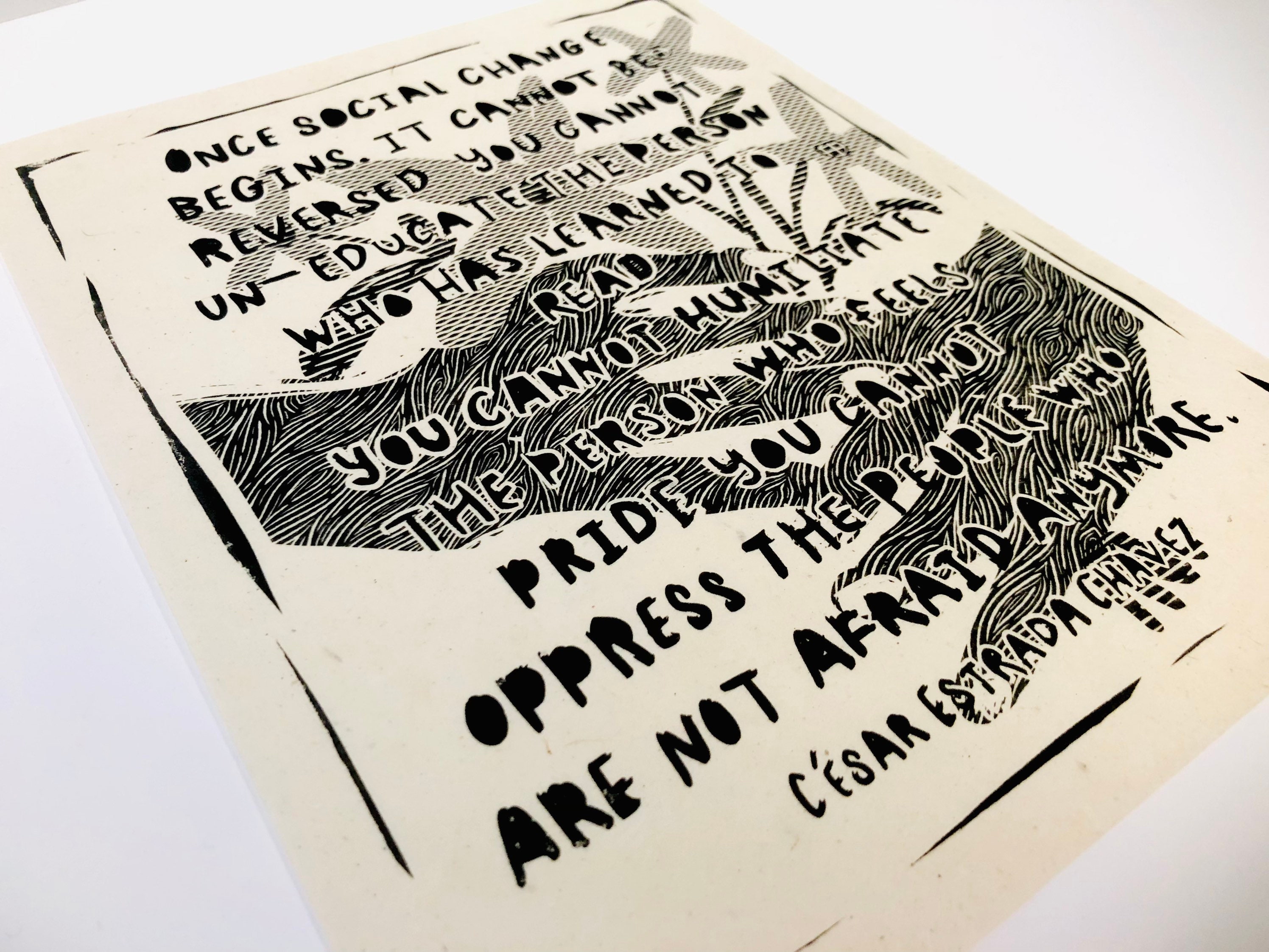 Cesar Chavez kunst citaat sociale verandering activisme Etsy