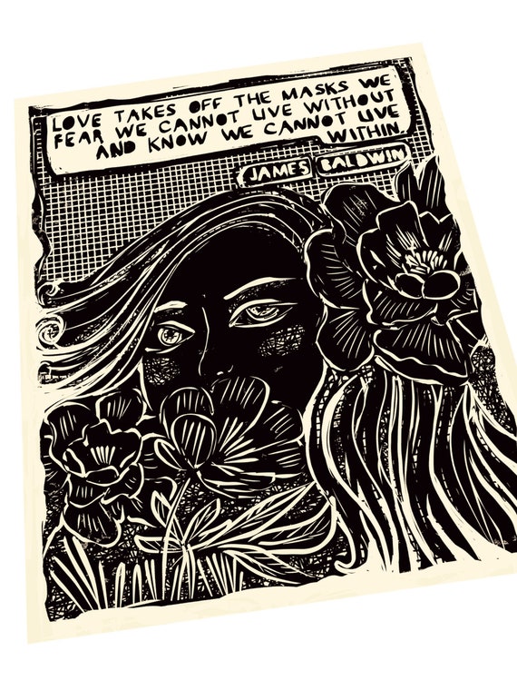 Citation De James Baldwin Lamour Enleve Le Masque Lart De Etsy France