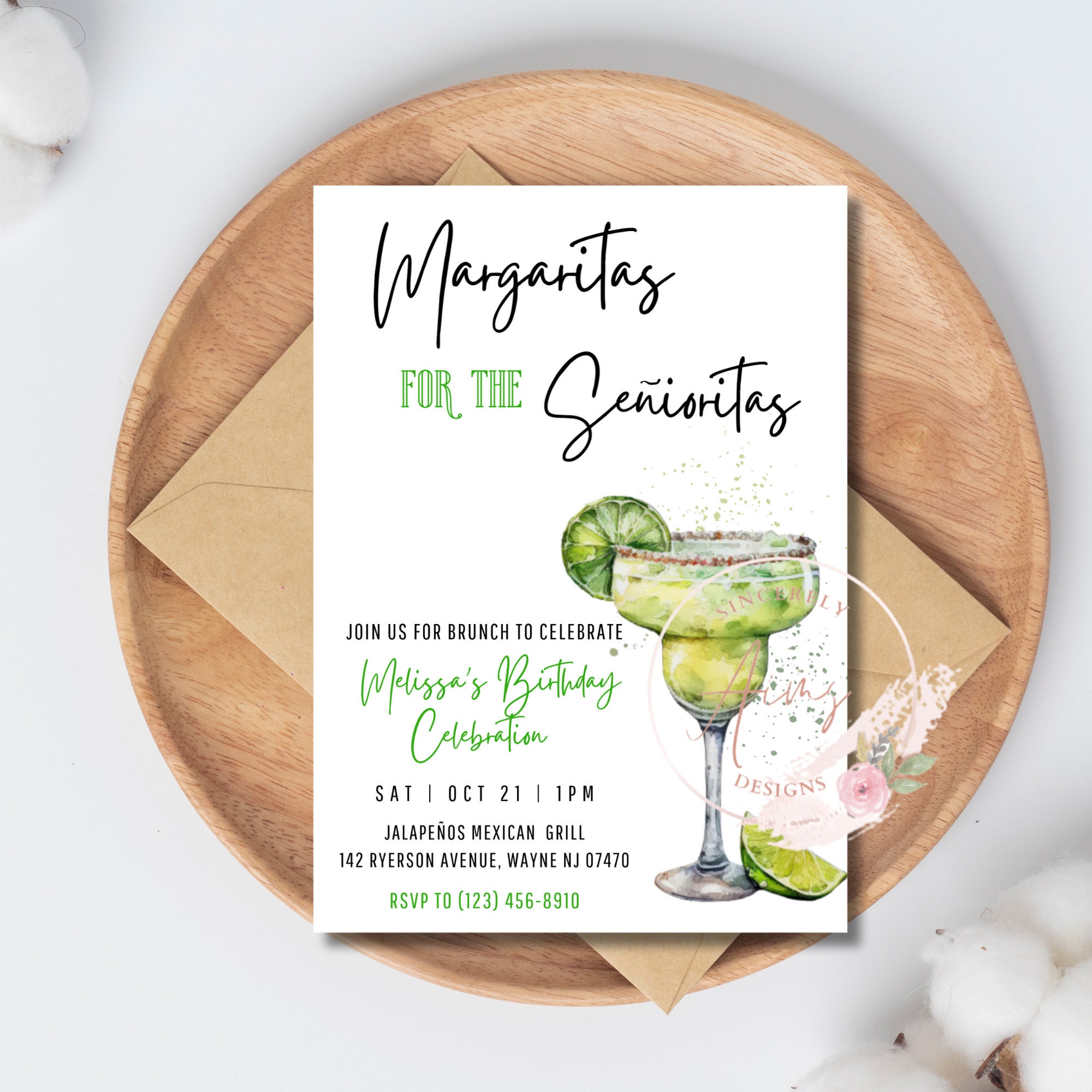 Editable Margarita Birthday Invitation Margaritas for the - Etsy