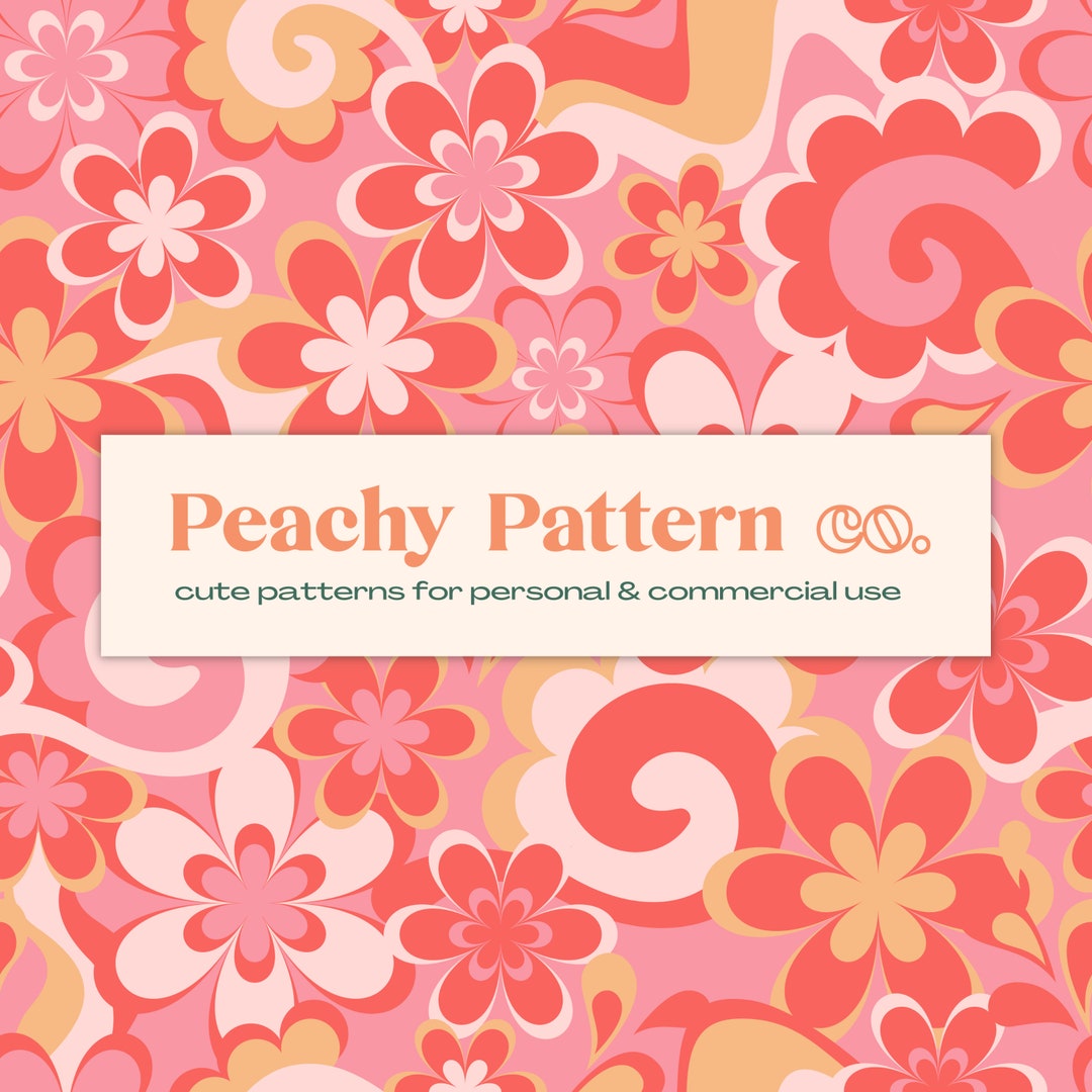 Pink Swirl Abstract Floral Seamless Repeat Digital Pattern | Commercial ...