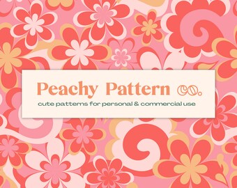 Pink Swirl Abstract Floral Seamless Repeat Digital Pattern | Commercial & Personal Use