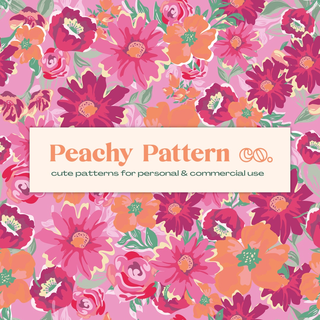Retro Vintage Summer Floral Seamless Repeat Digital Pattern ...