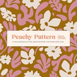 Matisse Inspired Flower Floral Seamless Repeat Digital Pattern | Commercial & Personal Use