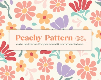 Abstract Flower Floral Seamless Repeat Digital Pattern | Commercial & Personal Use