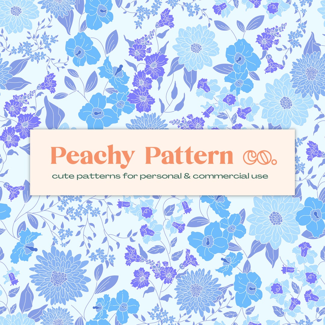Retro Vintage Floral Seamless Repeat Digital Pattern | Commercial ...
