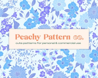Retro Vintage Floral Seamless Repeat Digital Pattern | Commercial & Personal Use