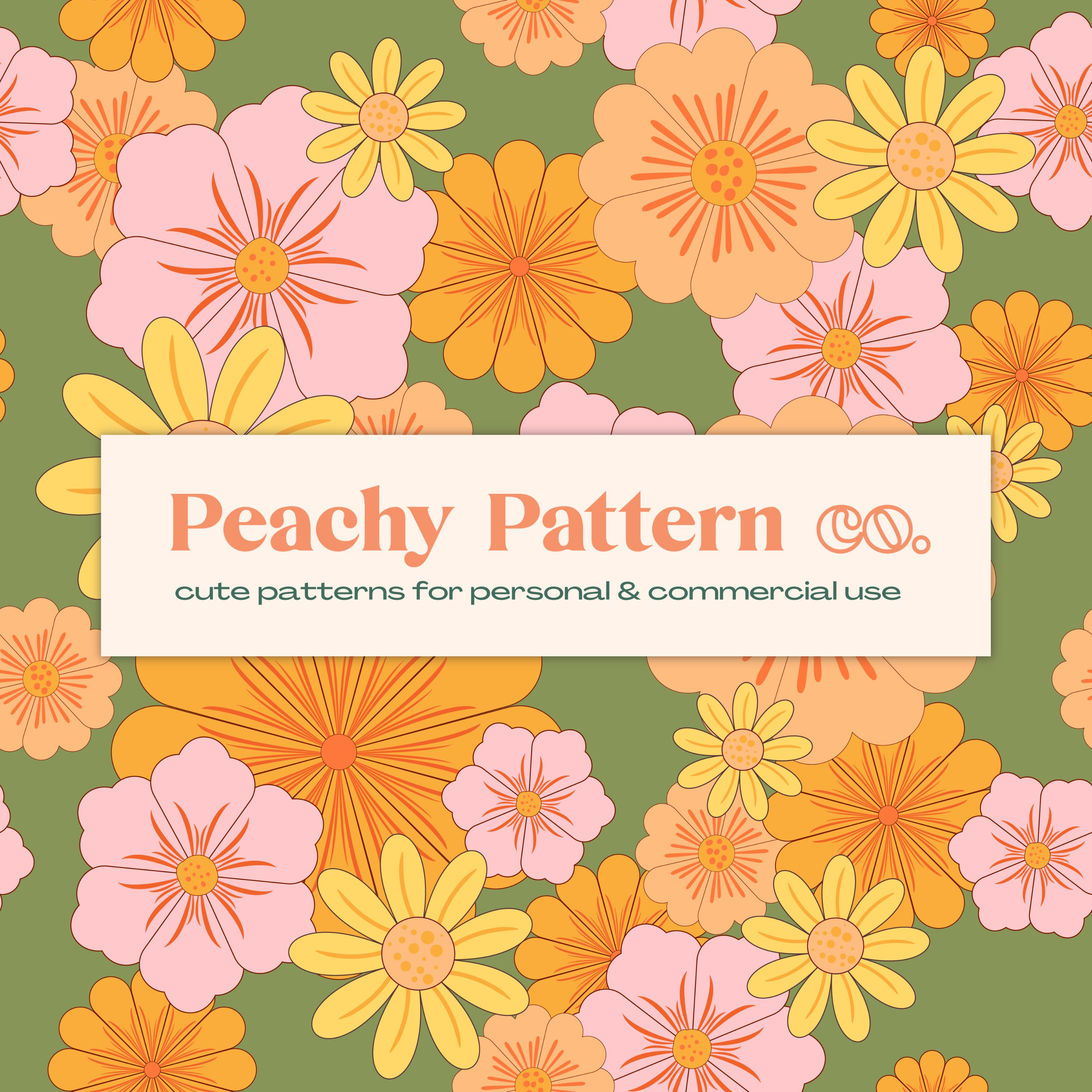 Spring Flowers Floral Seamless Repeat Digital Pattern | Commercial ...