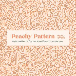 Orange Squiggle Abstract Seamless Repeat Digital Pattern | Plaid Pattern | Commercial & Personal Use