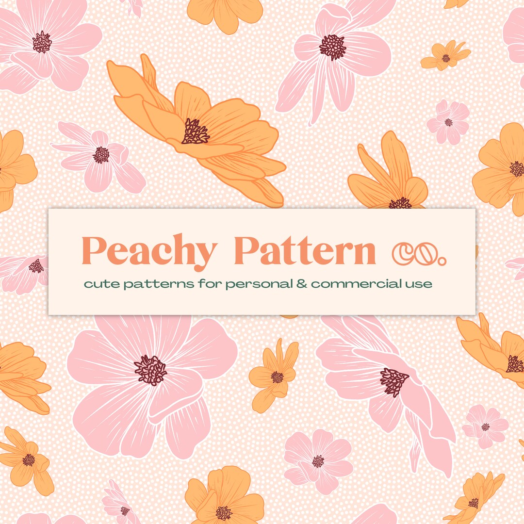 Retro Boho Floral Seamless Repeat Digital Pattern Commercial & Personal ...
