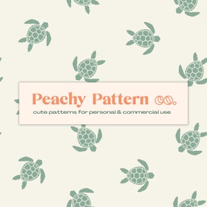 Green Sea Turtle Seamless Repeat Digital Pattern | Commercial & Personal Use