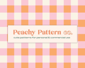 Pink and Orange Gingham Seamless Repeat Digital Pattern | Plaid Pattern | Commercial & Personal Use