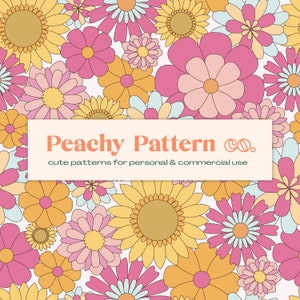 Bright Retro Flowers Seamless Pattern