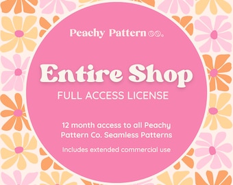 Entire Shop - Full Access to All Peachy Pattern Co Seamless Patterns for 1 Year | Personal & Commercial Use