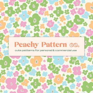 Abstract Flower Floral Seamless Repeat Digital Pattern | Commercial & Personal Use