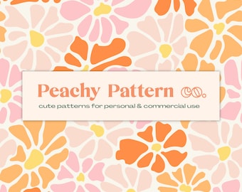 Matisse Inspired Flower Floral Seamless Repeat Digital Pattern | Commercial & Personal Use
