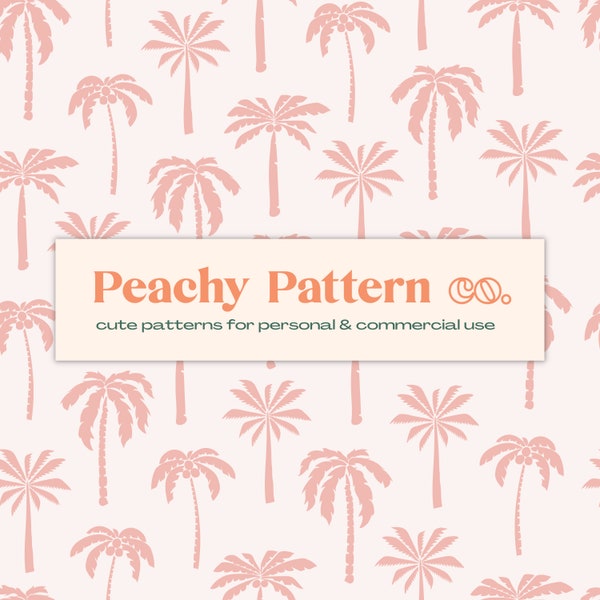 Boho Palm Tree Beach Seamless Repeat Digital Pattern | Commercial & Personal Use