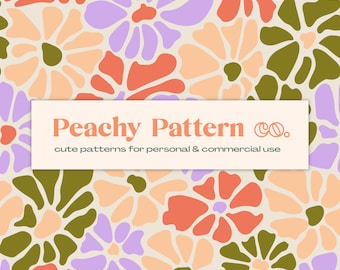 Matisse Inspired Flower Floral Seamless Repeat Digital Pattern | Commercial & Personal Use