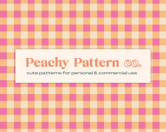 Pink Orange Plaid Seamless Repeat Digital Pattern | Stripey Pattern | Commercial & Personal Use
