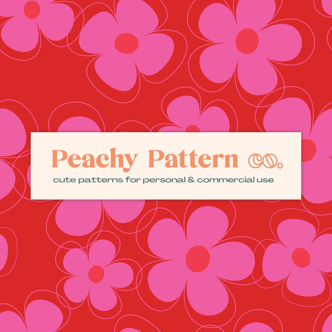 Retro Pink Floral Flowers Seamless Pattern | Repeating Pattern ...