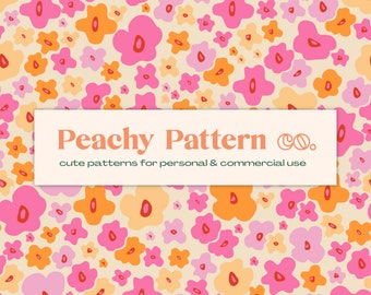 Abstract Flower Floral Seamless Repeat Digital Pattern | Commercial & Personal Use