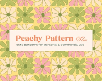 Bright Floral Block Flowers Seamless Pattern | Repeat Surface Pattern