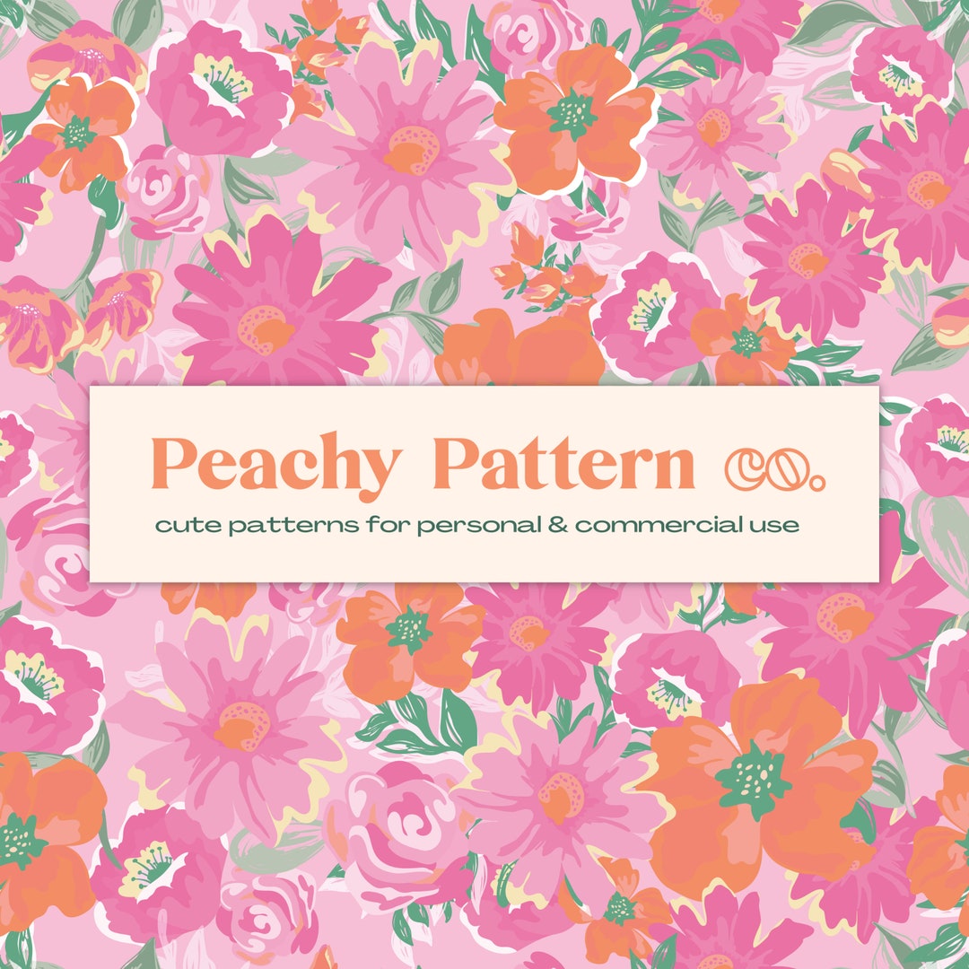 Retro Vintage Summer Floral Seamless Repeat Digital Pattern ...