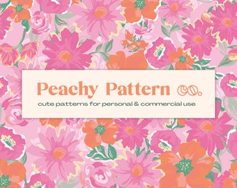 Retro Vintage Summer Floral Seamless Repeat Digital Pattern | Commercial & Personal Use