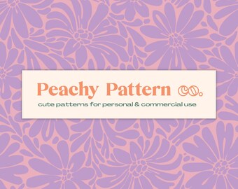 Daisy Purple Flower Floral Seamless Repeat Digital Pattern | Commercial & Personal Use