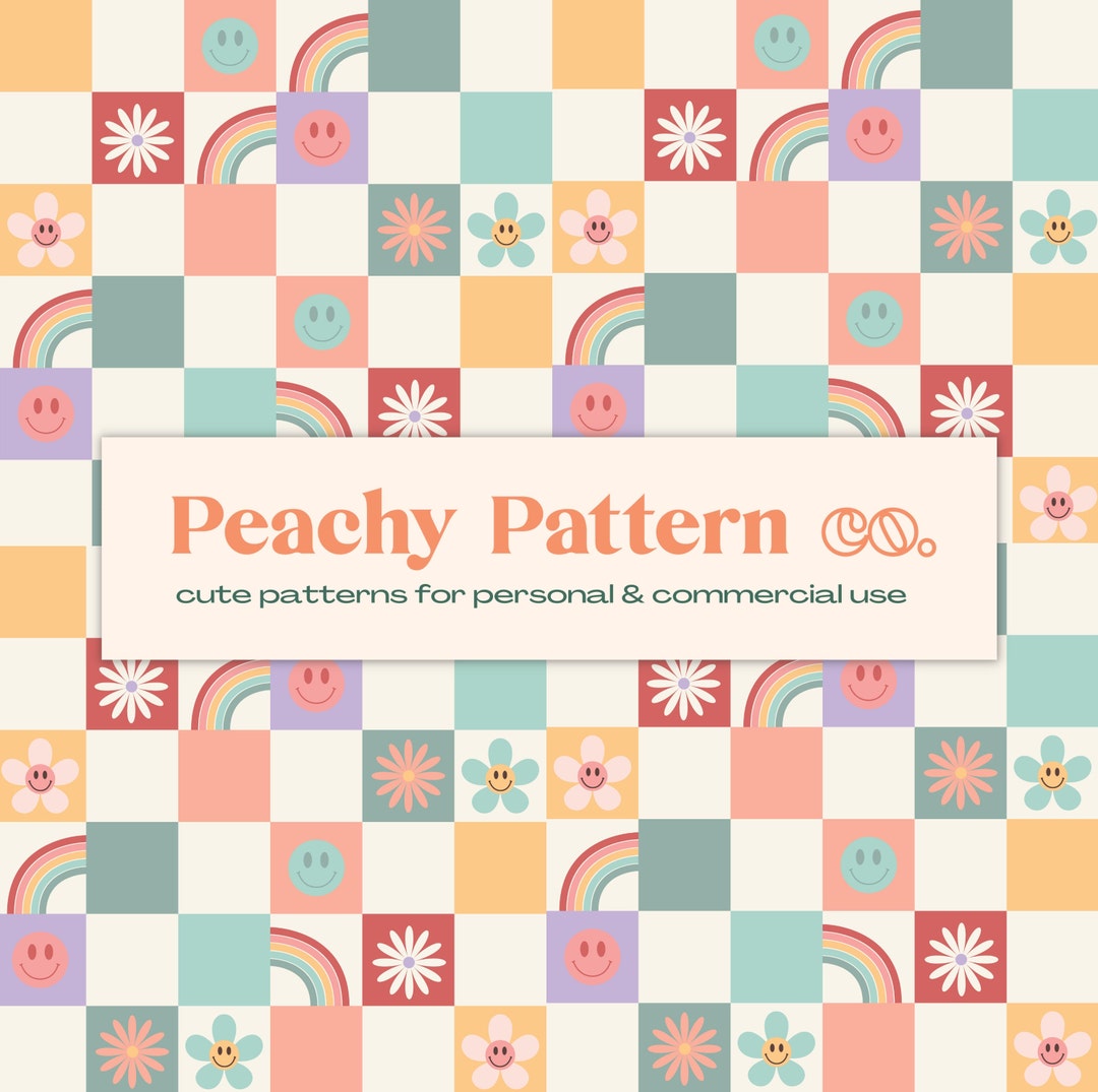 Happy Retro Checkerboard Seamless Repeat Digital Pattern | Urban ...