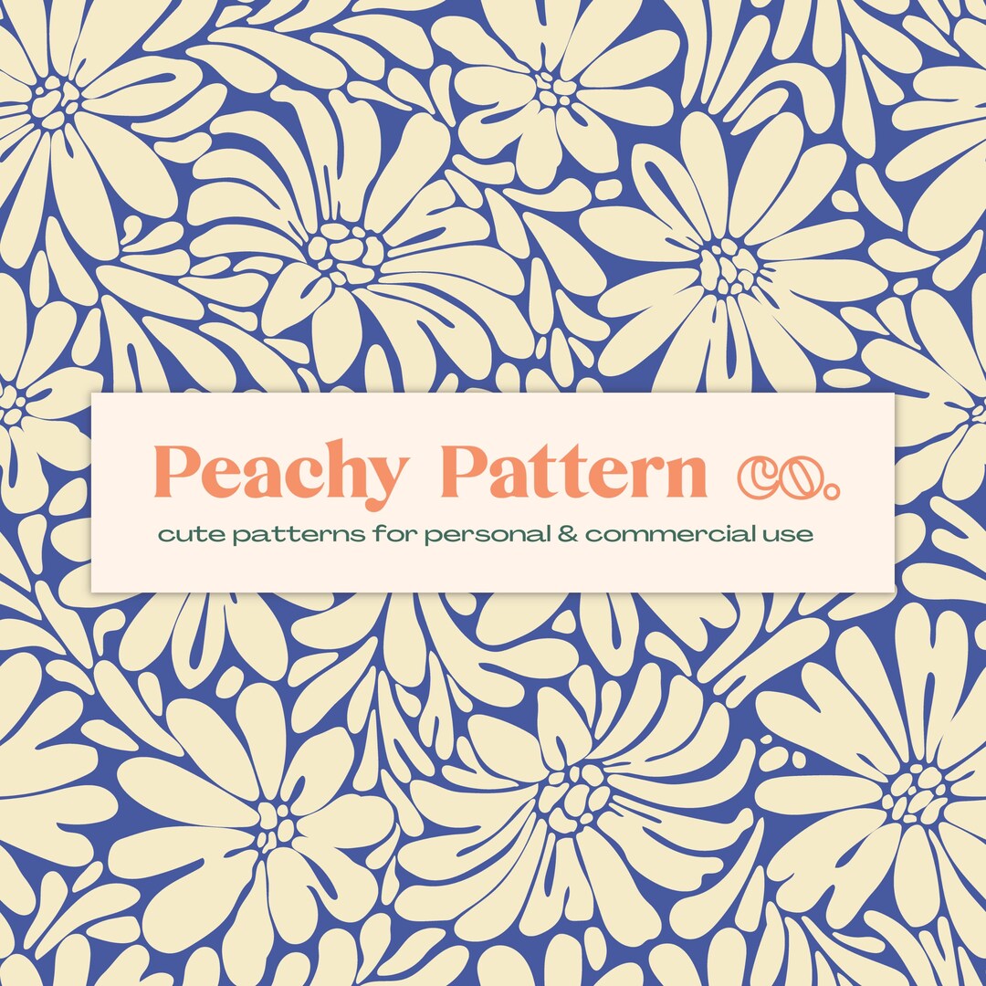 Daisy Flower Floral Seamless Repeat Digital Pattern | Commercial ...