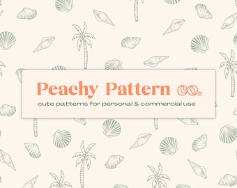 Pink Shell Tropical Beach Seamless Repeat Digital Pattern Commercial ...