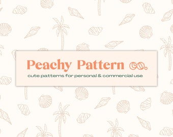 Beige Tan Shell Boho Beach Seamless Repeat Digital Pattern | Commercial & Personal Use