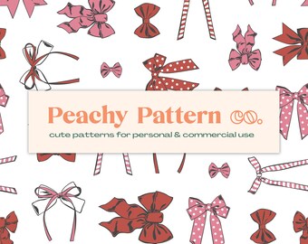 Vintage Bow Seamless Repeat Digital Pattern | Commercial & Personal Use
