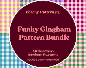 Funky Gingham Plaid Checker Seamless Pattern Bundle | Best Sellers | Commercial Use | Repeating Pattern