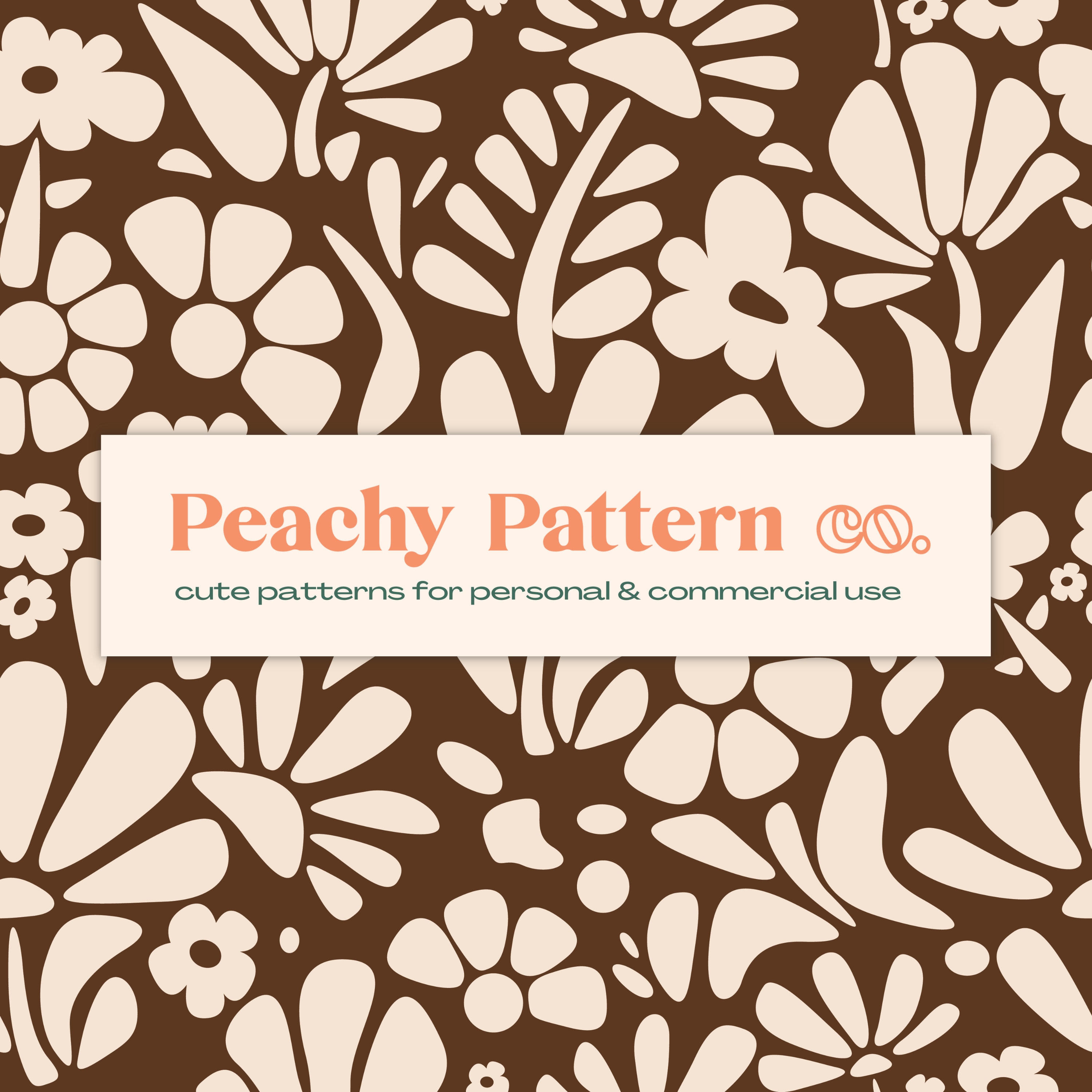 Boho Neutral Abstract Floral Seamless Repeat Digital Pattern ...