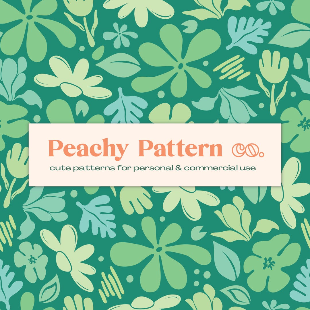 Abstract Green Floral Seamless Repeat Digital Pattern | Commercial ...