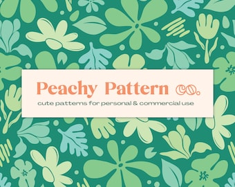 Abstract Green Floral Seamless Repeat Digital Pattern | Commercial & Personal Use
